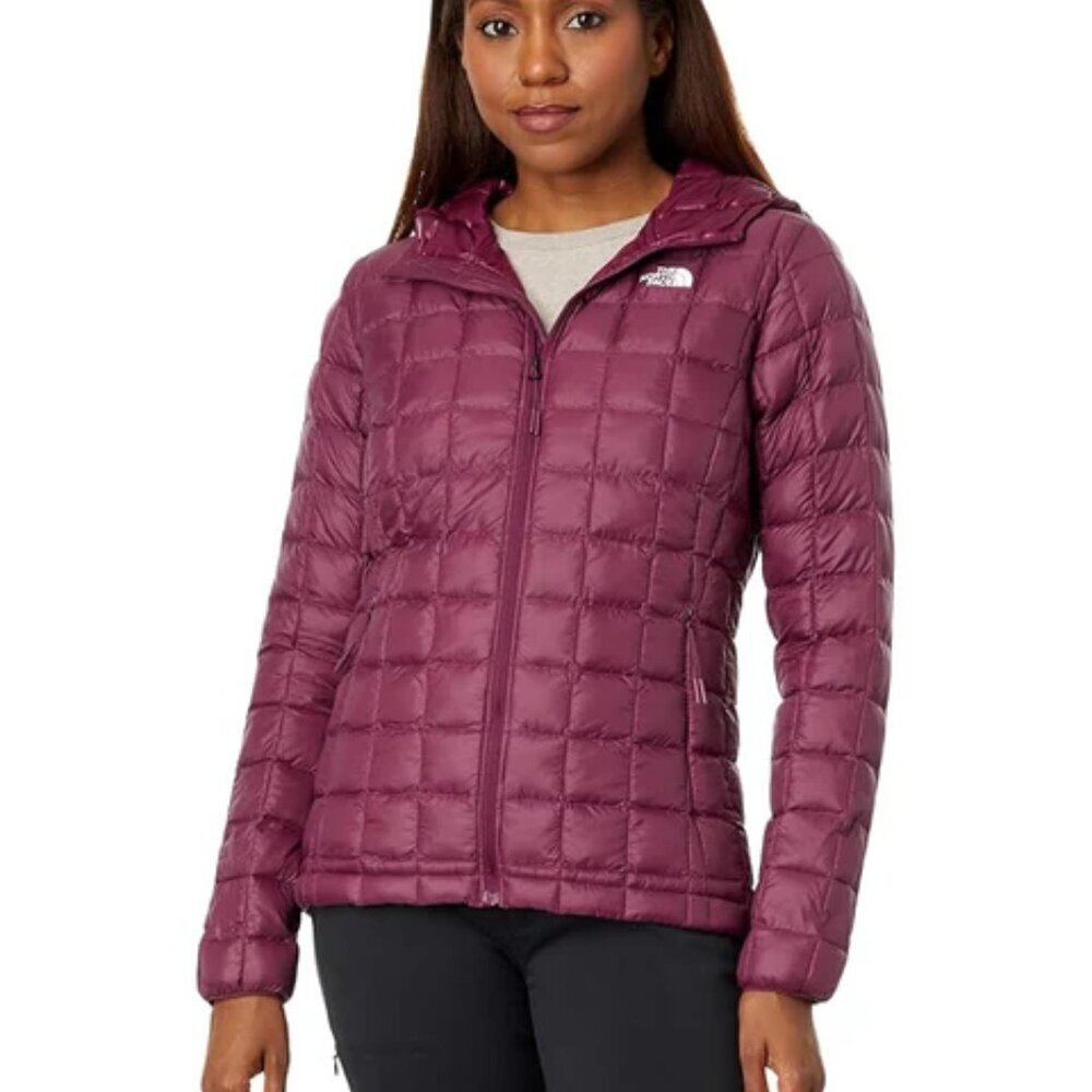 North Face Thermoball Exo hoodie puffer jacket Boysenberry wine hood women new S